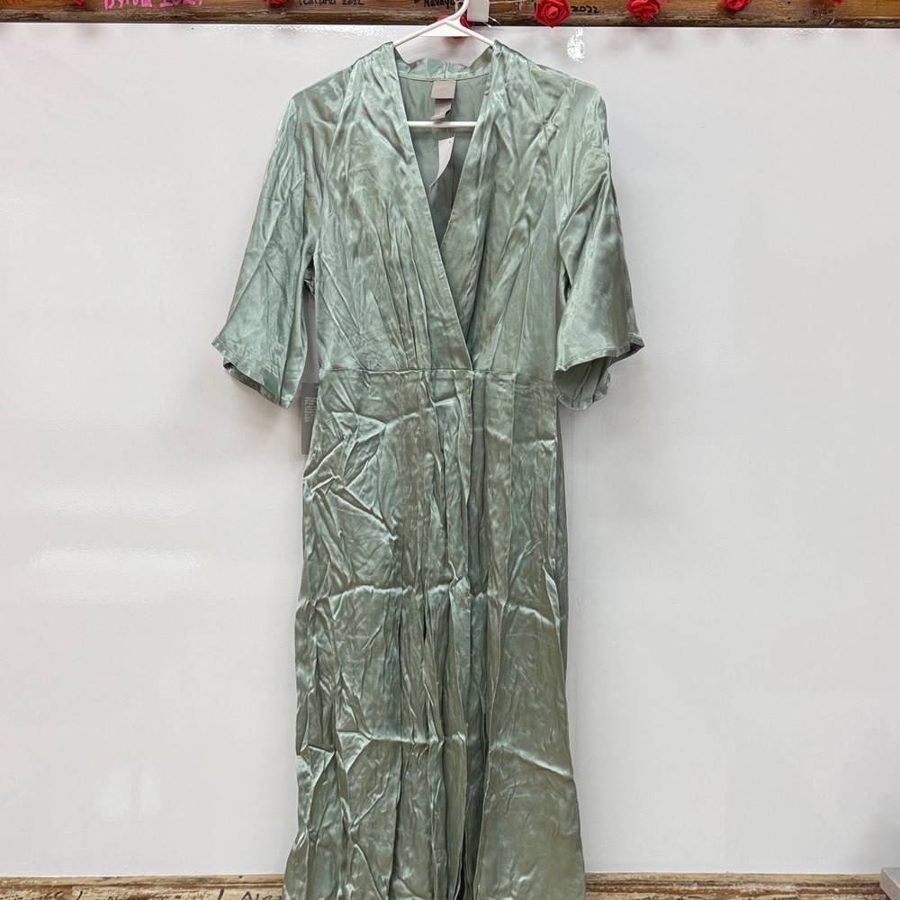 H&M Soft Green Satin Dress